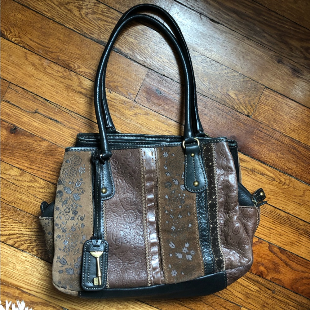 Fossil Brown Patchwork Purse